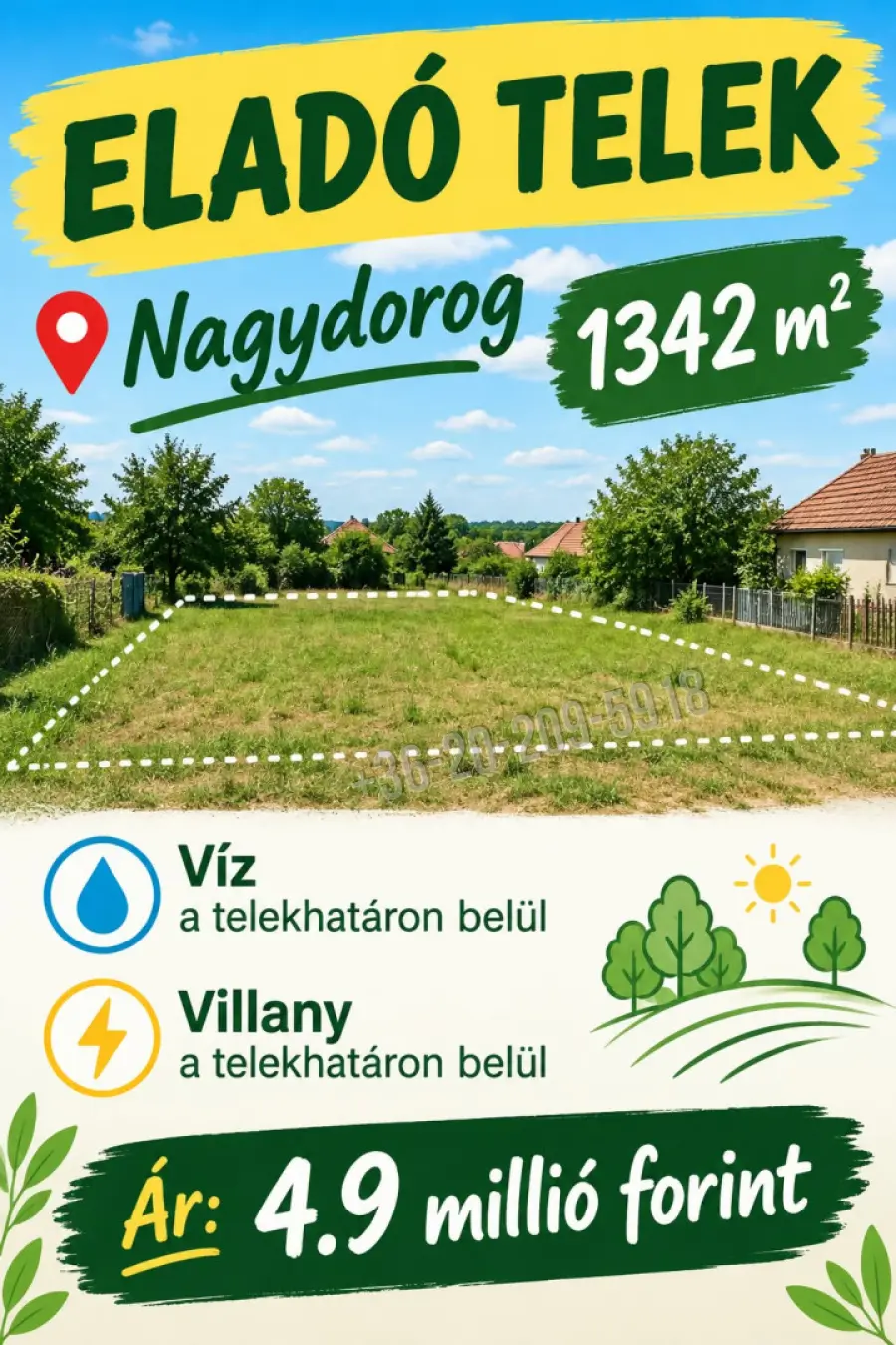eladó  Építési telek, Nagydorog